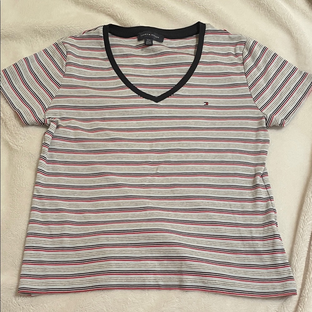 Tommy Hilfiger Striped V-Neck Tee